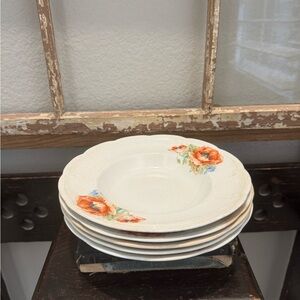 Rare Antique Homer Laughlin Hudson Poppy Soup Bowls